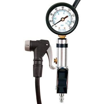 CycloSpirit Universal Bicycle Tire Inflator Gauge with Auto-Select Valve Type - Presta and Schrader ...