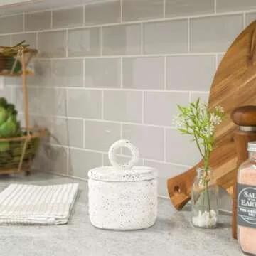 Stylish Salt Cellar Keeper with Ceramic Lid for Kitchen