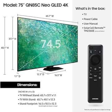 SAMSUNG 75-Inch Class Neo QLED 4K QN85C Series Smart TV