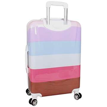 Nicole Miller New York Rainbow Luggage Collection - Lightweight 28 Inch (ABS+PC) Hardside Suitcase -...