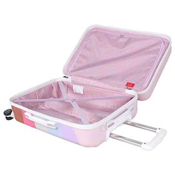 Nicole Miller New York Rainbow Luggage Collection - Lightweight 28 Inch (ABS+PC) Hardside Suitcase - Durable Large Checked Bag with 8-Rolling Spinner Wheels (28in, Rainbow Lavender)…