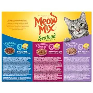 Meow Mix Seafood Selects Wet Cat Food Variety Pack, 2.75 Ounce Cups (Pack of 24)