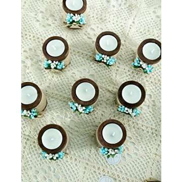 Ju's Favors Wooden Candle Holders Set for Baby Showers