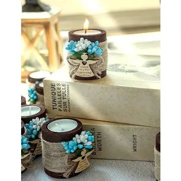 Ju's Favors Wooden Candle Holders Set for Baby Showers