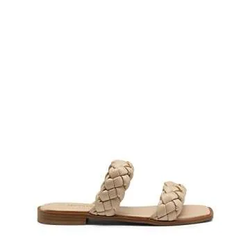 DREAM PAIRS Women's SDSS2319W Braided Sandals Slip on Slides Two Straps Square Toe Dressy for Summer...