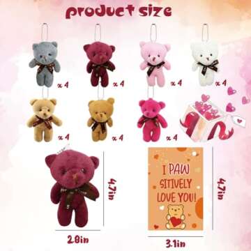 DINESIL 28Pcs Adorable Plush Bears for Parties and Gifts