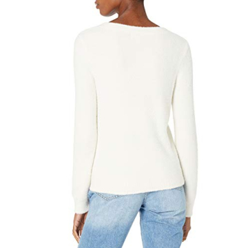 The Drop Women's Soft V-Neck Cardigan in Whisper White