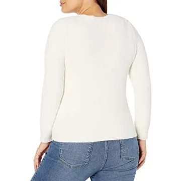The Drop Women's Soft V-Neck Cardigan in Whisper White