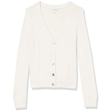 The Drop Women's Soft V-Neck Cardigan in Whisper White