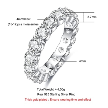 Stunning AnuClub Moissanite Eternity Ring for Women