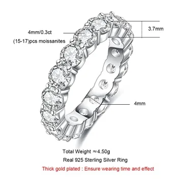 Stunning AnuClub Moissanite Eternity Ring for Women