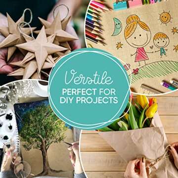 Made in USA Kraft Paper Wide Jumbo Roll 48" x 1200" (100ft) Ideal for Gift Wrapping, Art, Craft, Postal, Packing, Shipping, Floor Protection, Dunnage, Parcel, Table Runner, 100% Recycled Material