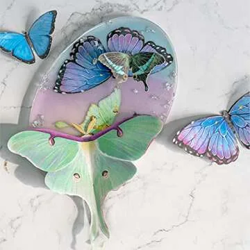 LET'S RESIN Paper Butterfly Moth Collection 46 Pcs Decorative Crafts