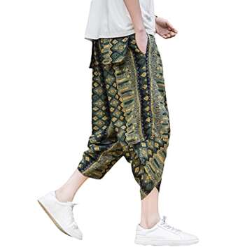 PRIJOUHE Lightweight Harem Pants for Men - Summer Style