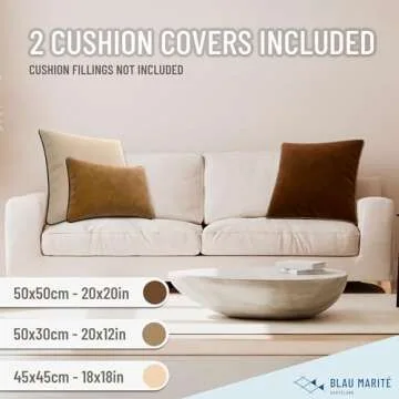 Blau Marité Decorative Velvet Throw Pillow Covers with Trim. Soft Velvet Decorative Pillow Cases. Velvet Cushion Covers. Contrast Pipping.(Camel and Brown, 12"x20")