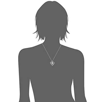 Amazon Essentials womens Sterling Silver Diamond 3 Stone Heart Pendant Necklace (1/4 cttw), 18" (pre...