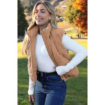 Zeagoo Women’s Stylish Puffer Vest - Lightweight & Warm Sleeveless Outerwear