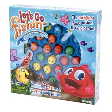 Let's Go Fishin' Game by Pressman - The Original Fast-Action Fishing Game!, 1-4 players