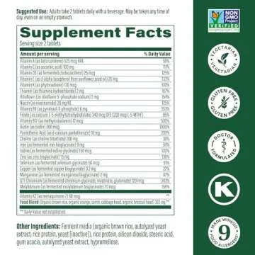 MegaFood Women's 40+ Advanced Multivitamin for Women - Dr Formulated - Vitamin B, Vitamin D3, Vitamin K2 & Choline - Energy Metabolism; Brain Health & Bone Health - Vegetarian - 60 Tabs (30 servings)