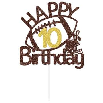 Happy 10th Birthday Cake Topper for Sports Fans