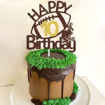Happy 10th Birthday Cake Topper for Sports Fans
