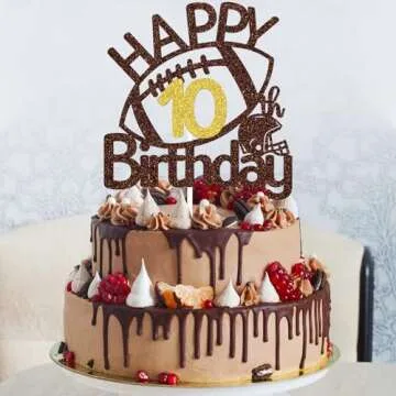 Happy 10th Birthday Cake Topper for Sports Fans