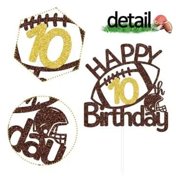 Happy 10th Birthday Cake Topper for Sports Fans