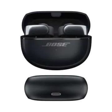 Bose Ultra Open Bluetooth Earbuds, True Wireless Earbuds with OpenAudio for Awareness, Clip On Design for Comfort, Immersive Audio, Up to 48 Hrs of Playtime, Black