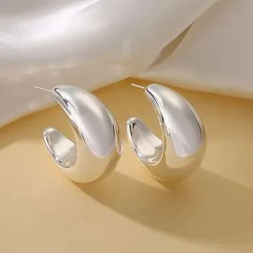Stylish Chunky Gold Hoop Earrings - Apsvo Teardrop Earring
