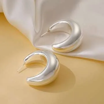 Stylish Chunky Gold Hoop Earrings - Apsvo Teardrop Earring