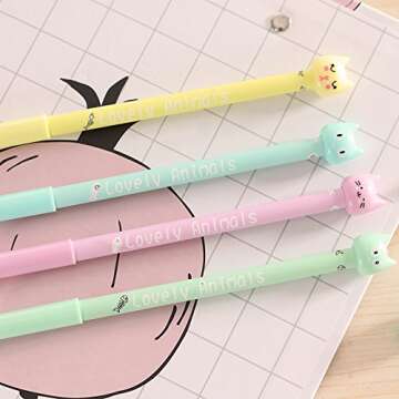 Newaey Cute Kawaii Funny Cartoon Cat Lot Novelty pens Stationery Gel Ink Pen New Funny School Statio...