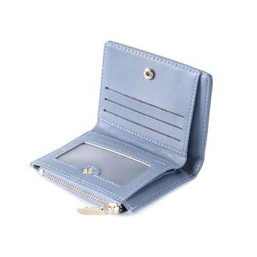 AACKS Girls Cute Wallet Bow Small Wallet Aesthetic Card Holder ID Window Purse for Women Slim Wallet Zipper Coin Purse