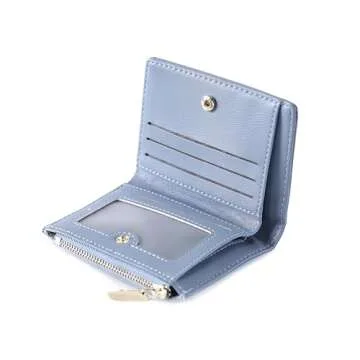 AACKS Girls Cute Wallet Bow Small Wallet Aesthetic Card Holder ID Window Purse for Women Slim Wallet Zipper Coin Purse