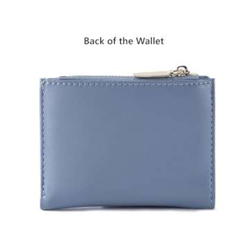 AACKS Girls Cute Wallet Bow Small Wallet Aesthetic Card Holder ID Window Purse for Women Slim Wallet Zipper Coin Purse