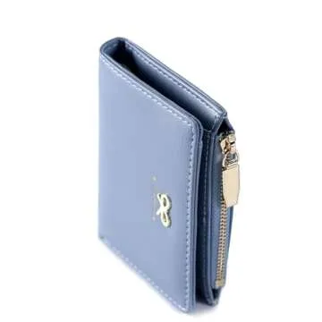 AACKS Girls Cute Wallet Bow Small Wallet Aesthetic Card Holder ID Window Purse for Women Slim Wallet Zipper Coin Purse