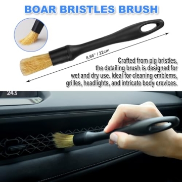 7PCS Ultra Soft Boars Hair Car Detailing Brush Set