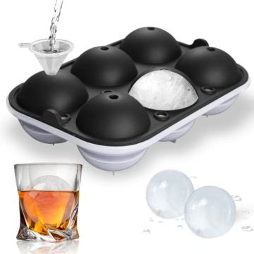 TINANA Reusable 2.5 Inch Ice Ball Maker for Cocktails and Whiskey