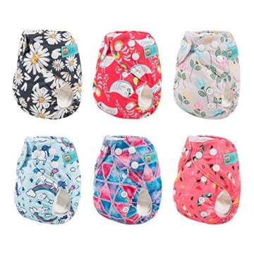 ALVABABY 6pcs with 12 Inserts Baby Cloth Diapers Pocket Newborn Diaper for Less Than 12pounds Baby S...