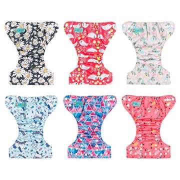 ALVABABY 6pcs with 12 Inserts Baby Cloth Diapers Pocket Newborn Diaper for Less Than 12pounds Baby Snaps Cloth Diapers Nappy