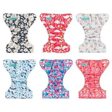 ALVABABY 6pcs with 12 Inserts Baby Cloth Diapers Pocket Newborn Diaper for Less Than 12pounds Baby Snaps Cloth Diapers Nappy