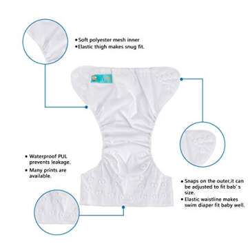 ALVABABY 6pcs with 12 Inserts Baby Cloth Diapers Pocket Newborn Diaper for Less Than 12pounds Baby Snaps Cloth Diapers Nappy