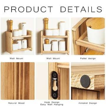 Cloud Fragrant 2-Tier Wood Spice Rack for Kitchen & Bathroom