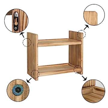 Cloud Fragrant 2-Tier Wood Spice Rack for Kitchen & Bathroom