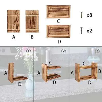 Cloud Fragrant 2-Tier Wood Spice Rack for Kitchen & Bathroom