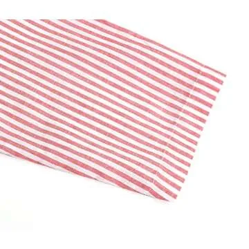 chouyatou Women's Casual Long Sleeve Button Down Loose Striped Cotton Maxi Shirt Dress (Large, Red)