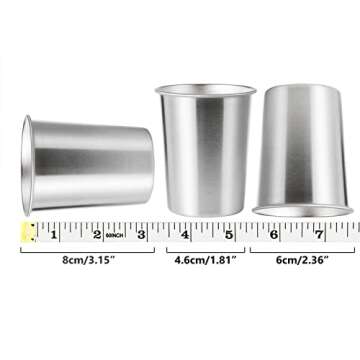 YOLCAR 4Pack 6oz Small Stainless Steel Cups, BPA Free Healthy Pint Drinking Cups Metal Drinking Glasses ​For Kids (Silver, 170ml/6oz)