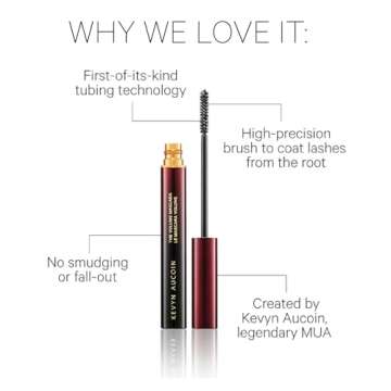 Kevyn Aucoin The Volume Mascara, Black: Precision detail brush. Tubing tech. Long wear. Clump & flake-free. Pro makeup artist go to that thickens, separate & lengthen lashes. Easy removal with water.