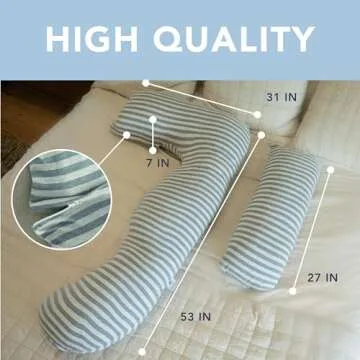 Pharmedoc Pregnancy Pillows, U-Shape Full Body Pillow -Removable Jersey Cotton Cover - Silver Moon - Pregnancy Pillows for Sleeping - Body Pillows for Adults, Maternity Pillow and Pregnancy Must Haves