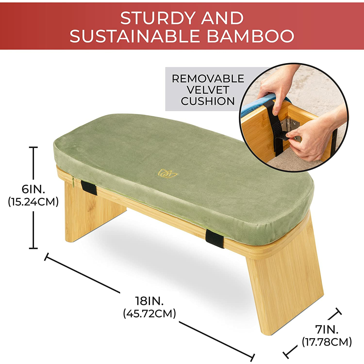 Florensi Foldable Bamboo Meditation Bench