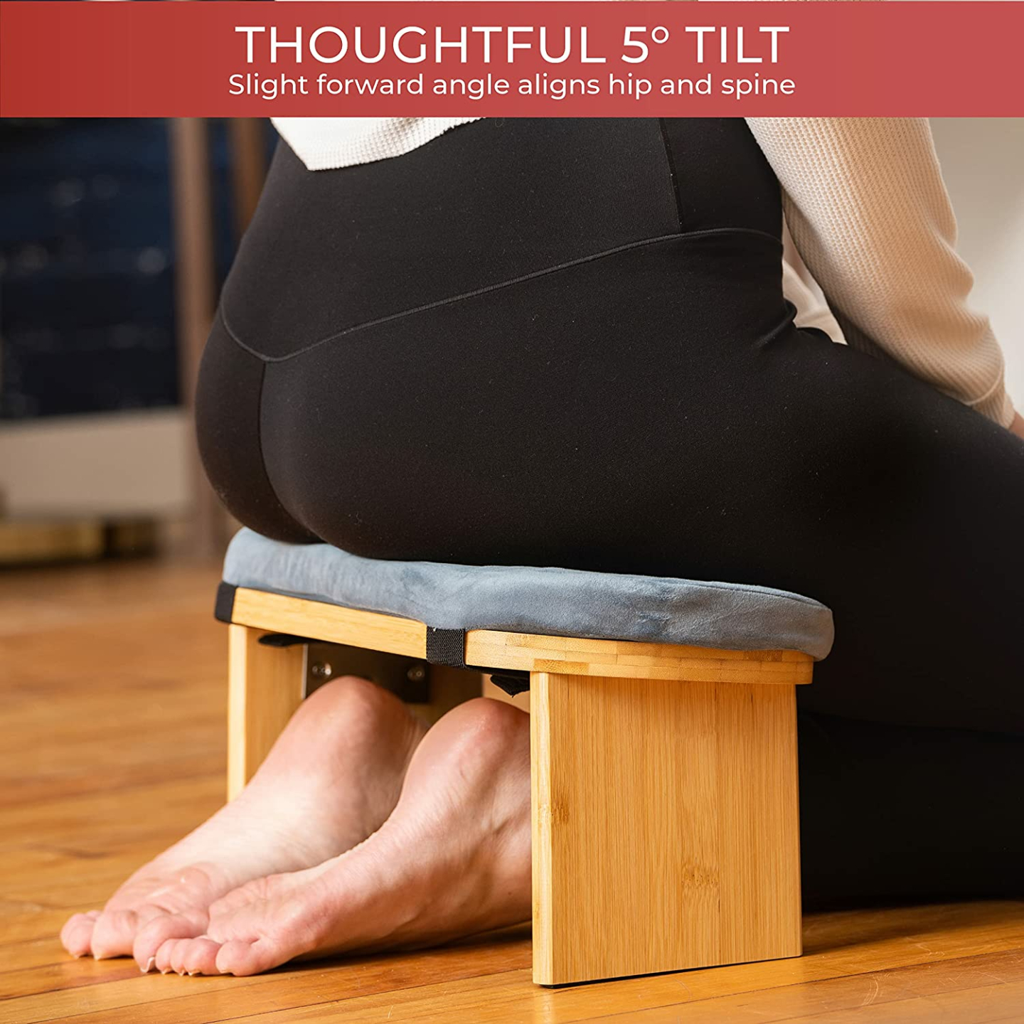 Florensi Foldable Bamboo Meditation Bench